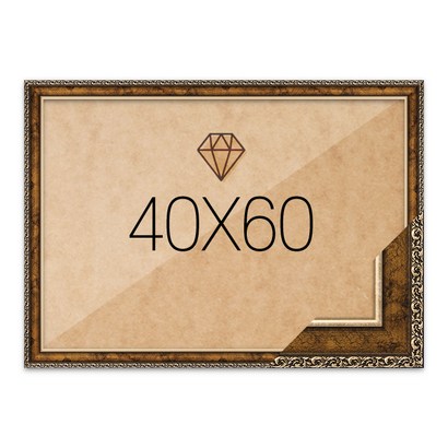 보석십자수액자 40x60 고급형 슬림 앤틱골드