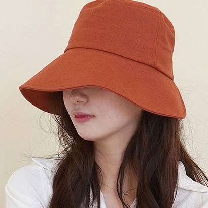 이코마켓 국산 데일리 탄탄린넨 버킷햇 챙넓은 벙거지 벨크로모자