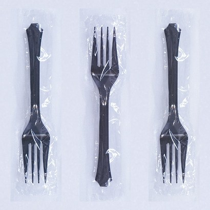 판매처에 문의 테이크아웃 포크 개별 비닐포장 블랙
