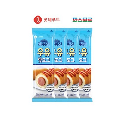롯데푸드 라퀴진 우유 핫도그 4개입 리뷰후기