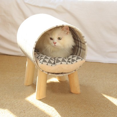 무팝 고양이 프리미엄 원목 터널 숨숨집 침대 리뷰후기