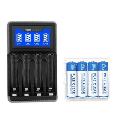 퓨어클리어 SW-4N AA/AAA 겸용 USB CD 4구 충전기충전지