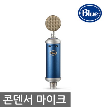 Bueicrohones 보컬 및 레코딩용 유선마이크 실버블루