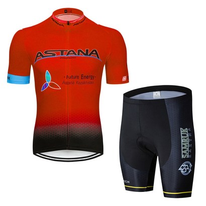 베스트셀러 아스타나 여름 사이클링 의류 반소매 Astana 전문 자전거 정장 서스펜더 바지 재고 있음 리뷰후기