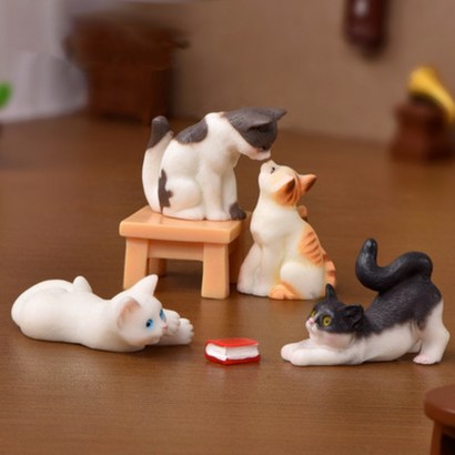 현실적 고양이 동물 피규어 테라리움 화분 인테리어 만들기 재료 소품 미니어처 리뷰 후기