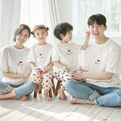 국내생산 사랑팡팡 반팔 패밀리 21B05/패밀리룩 가족사진의상 리뷰후기