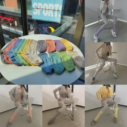 무드 필라테스양말 요가양말 논슬립 토삭스 미끄럼방지 홈트 니삭스 댄스 무용 미들 롱 삭스