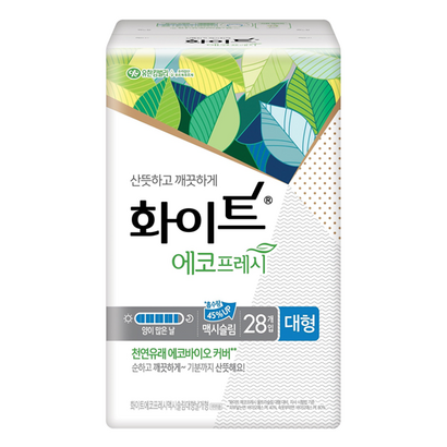 화이트 에코프레시 맥시 슬림 대형 생리대 날개형