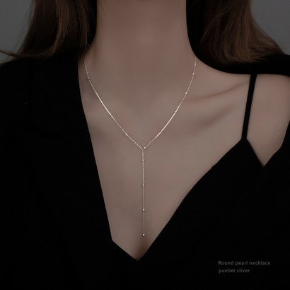 춘게엘 14K 골드볼 태슬 롱 목걸이 wdn7703