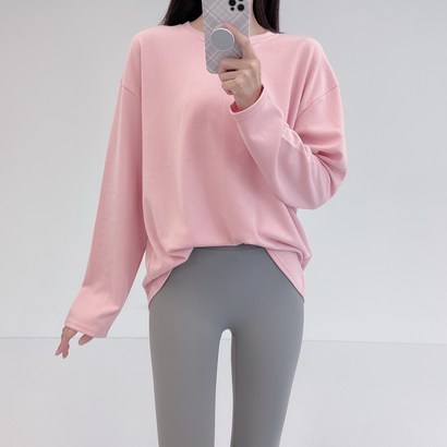 로라벨 홈투2 무지 기본티 라운드 박스티 필라테스복 요가복 커버업 리뷰 후기