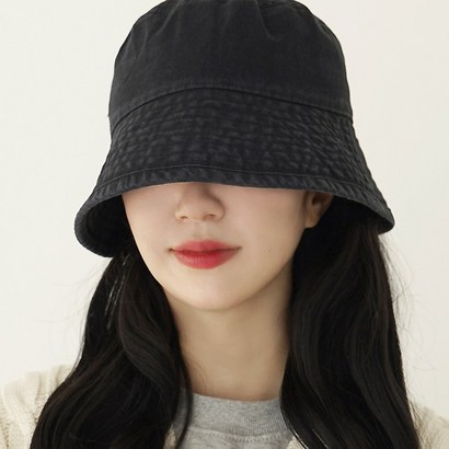 이코마켓 국산 오버핏 탄탄워싱 코튼 빈티지 챙넓은 버킷햇