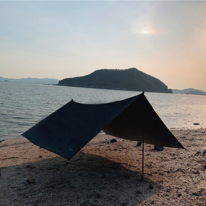 코누 캠핑 블랙코팅 렉타 타프 대형 블랙 암막 방수 경량 사각 그늘막 텐트 옥상 실 미니 4인용 6인용 용품 블랙펄 감성 나들이용 검정