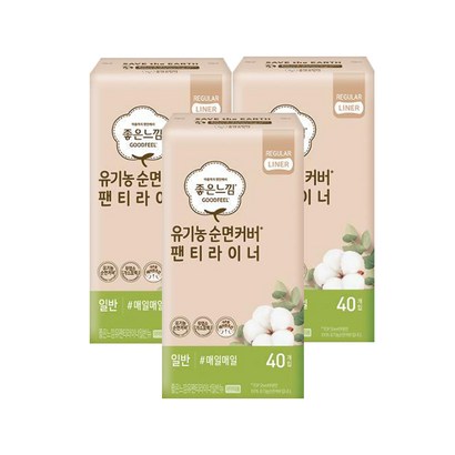 좋은느낌 생리대 유기농 순면커버 팬티라이너 일반 X