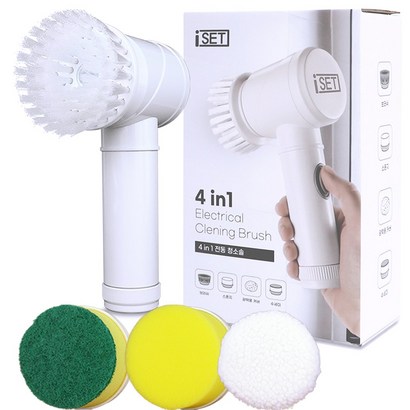 iSET 강력파워 청소 전동솔 자동 브러쉬 청소솔 욕실 청소기 청소전동솔 1세트