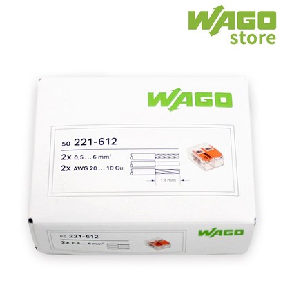 와고 전선커넥터 2폴 50개 고용량 wao221-612