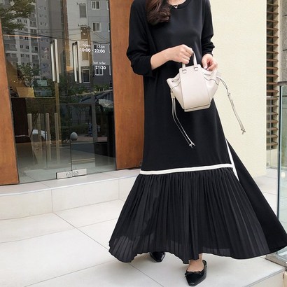 걸스데일리폴링 플리츠 원피스가을원피스롱원피스 리뷰후기