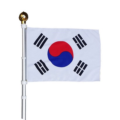 가자데코 바람에 엉키지 않는 알루미늄 회전깃대 태극기