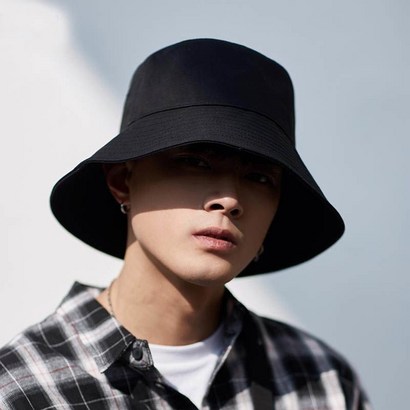 오버핏 무지 대두 챙큰 버킷햇