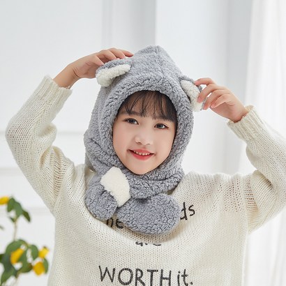 아기모자 겨울 유아 방한 귀달이모자 털모자 유아겨울 키즈 군밤모자 모자머플러 목도리세트