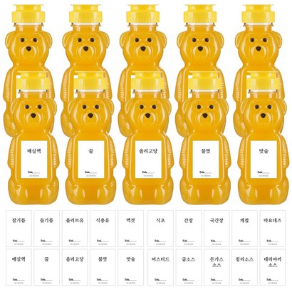 저스트인테리어 곰돌이 소스통 쥬스통 10개 방수스티커 20종