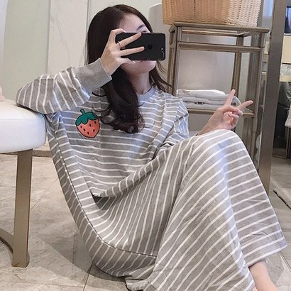 데코라멘 10종 원피스파자마 여성잠옷 봄신상 체크잠옷 캐릭터 도트 파자마 리뷰후기
