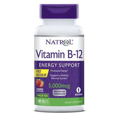 나트 비타민 B-12 패스트 디졸브 c 타블렛 딸기맛
