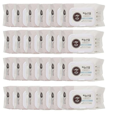 하늘선물 물티슈 100매 캡형 24개 한박스