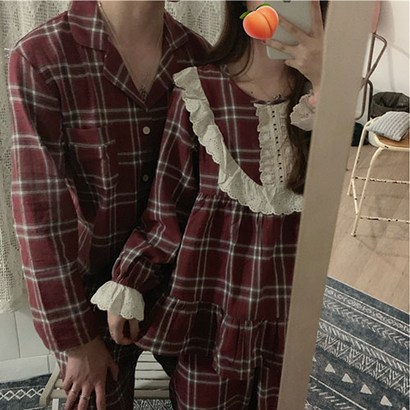 브릭 체크 커플 파자마 리뷰후기