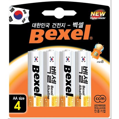 벡셀 알카라인 건전지 AA 카드형 포장