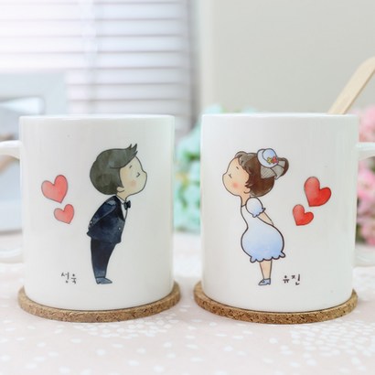 핸드토리 커플츄츄 머그컵 일반머그