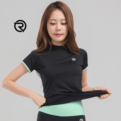 리핏 여성용 숏 슬리브 로고 라운드 스포츠 티셔츠 리뷰후기