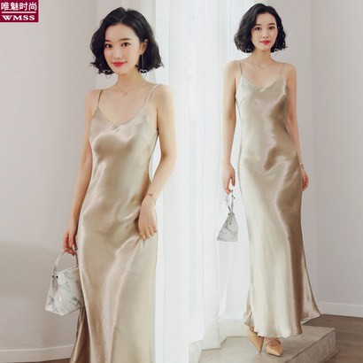 무생채 새틴 실크 원피스 진짜 따뜻하고 유연한 내부 슬링 리뷰후기