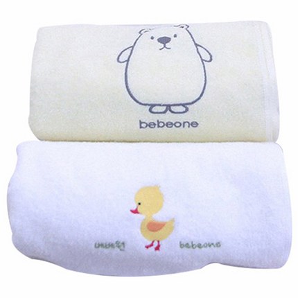 베베원 곰돌이 + 오리 순면 목욕타월, 옐로우, 화이트, 1세트