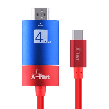 에이포트 C타입 스마트폰 MHL미러링 HDMI 케이블 레드, Active C