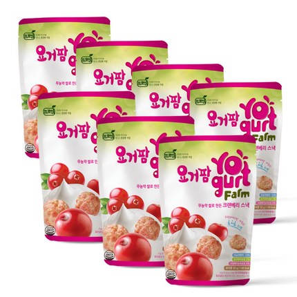 요거팜 무농약 쌀로 만든 스낵 30g, 크랜베리, 7개입