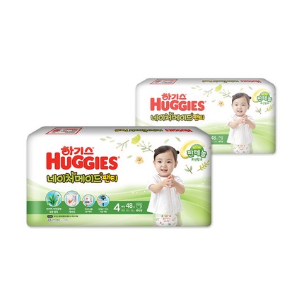 하기스 NEW 네이처메이드 팬티형 기저귀 여아용 대형 4단계(10~14kg), 96매