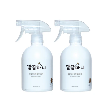 1+1 깔끔마녀 다용도 세정제 찌든때 다목적 클리너 주방 후드 화장실 청소 물때 500ml, 2개