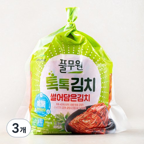 풀무원 톡톡김치 썰어담은김치, 1.5kg, 3개