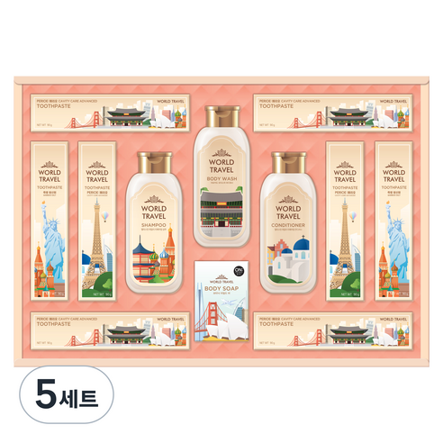 LG생활건강 월드 트레블 에디션 선물세트 A3 + 쇼핑백, 5세트