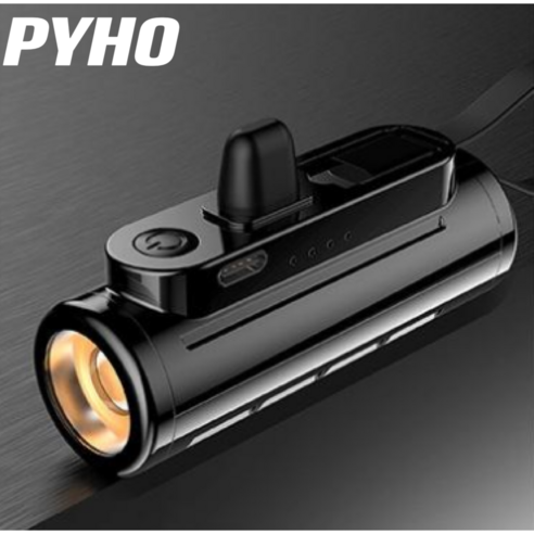 PYHO 대용량보조배터리 급속충전 미니 보조배터리 5000mAh, 블랙, iphone Lightning