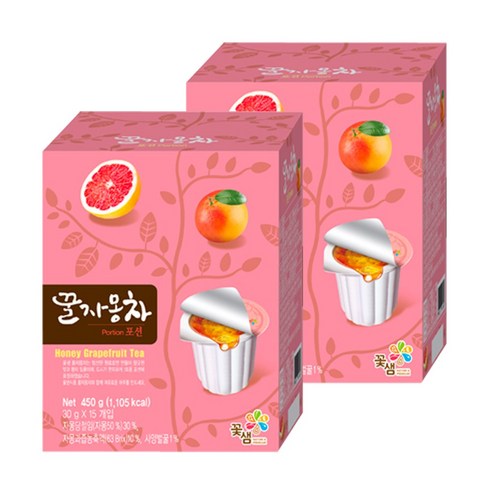 꽃샘 꿀자몽차 포션 15TX2개 리뷰후기