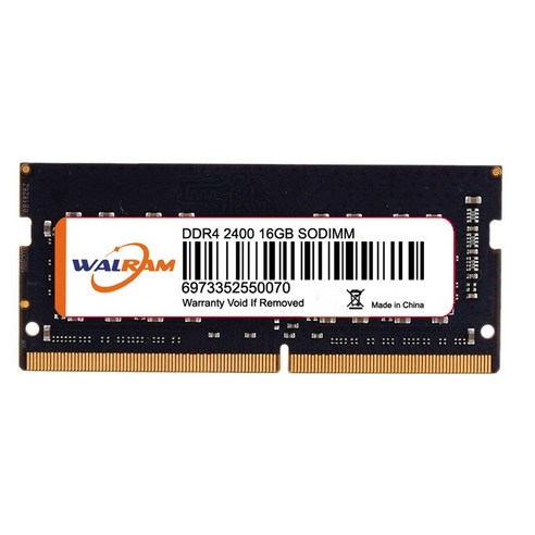 Walram 메모리 모듈 메모리 카드 RAM DDR4 16GB 2400MHz PC4-2400 260-PIN 컴퓨터 메모리 용, 검정, 하나