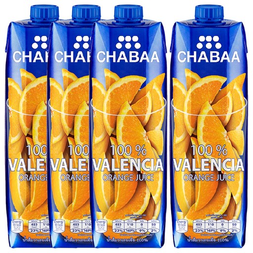 차바 발렌시아오렌지주스, 1000ml, 4개