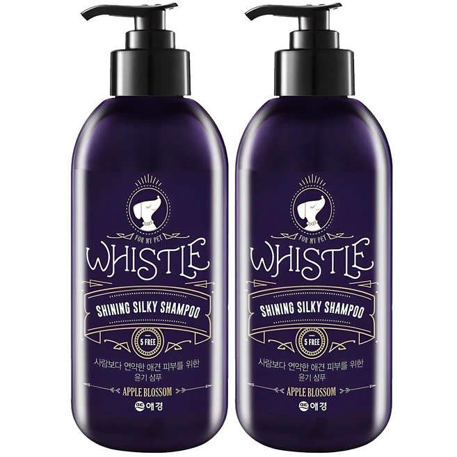 휘슬 샤이닝 실키 애견샴푸, 500ml, 2개