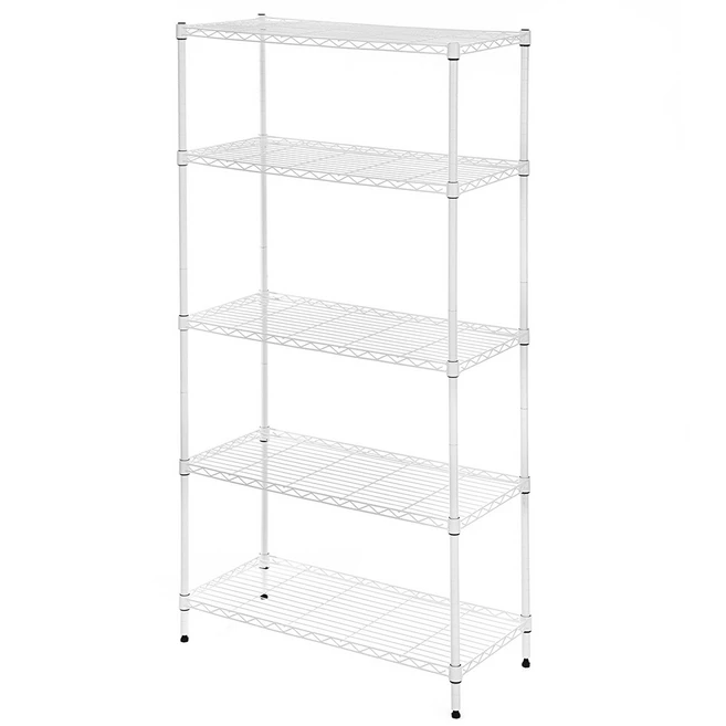 코멧 메탈 선반 5단 740 x 340 x 1500mm, 화이트, 740 x 340 x 1500 mm