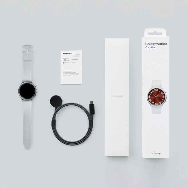 삼성전자 갤럭시 워치6 클래식, 실버, 43mm, GPS + 블루투스