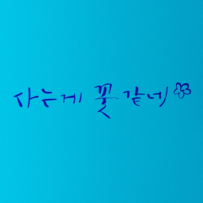 1AM 캘리그라피 인테리어 포인트 스티커 사는게 꽃 같네, 파랑