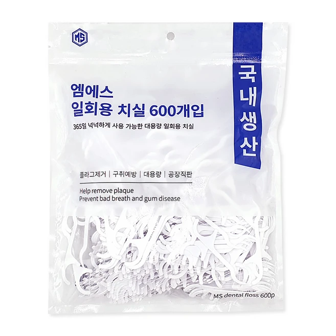 엠에스 일회용 치실, 1.8cm, 600개입, 1개