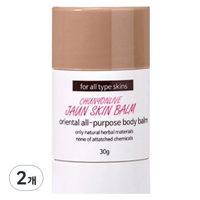 천연라이브 자운스킨밤 스틱형, 30g, 2개