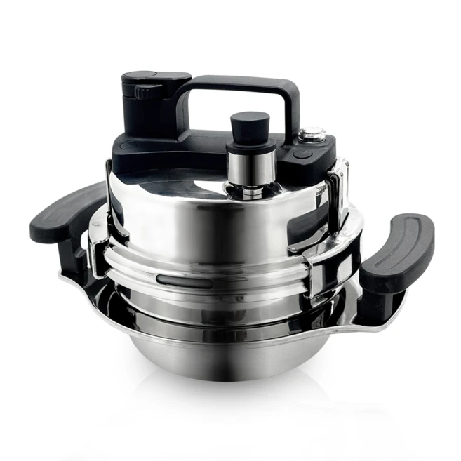 코코리 스피드 압력솥 3인용, 1.2L, 실버 + 블랙, 1개